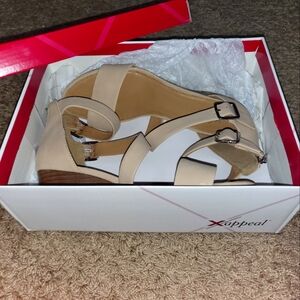 XAppeal Danielle nude wedge heels